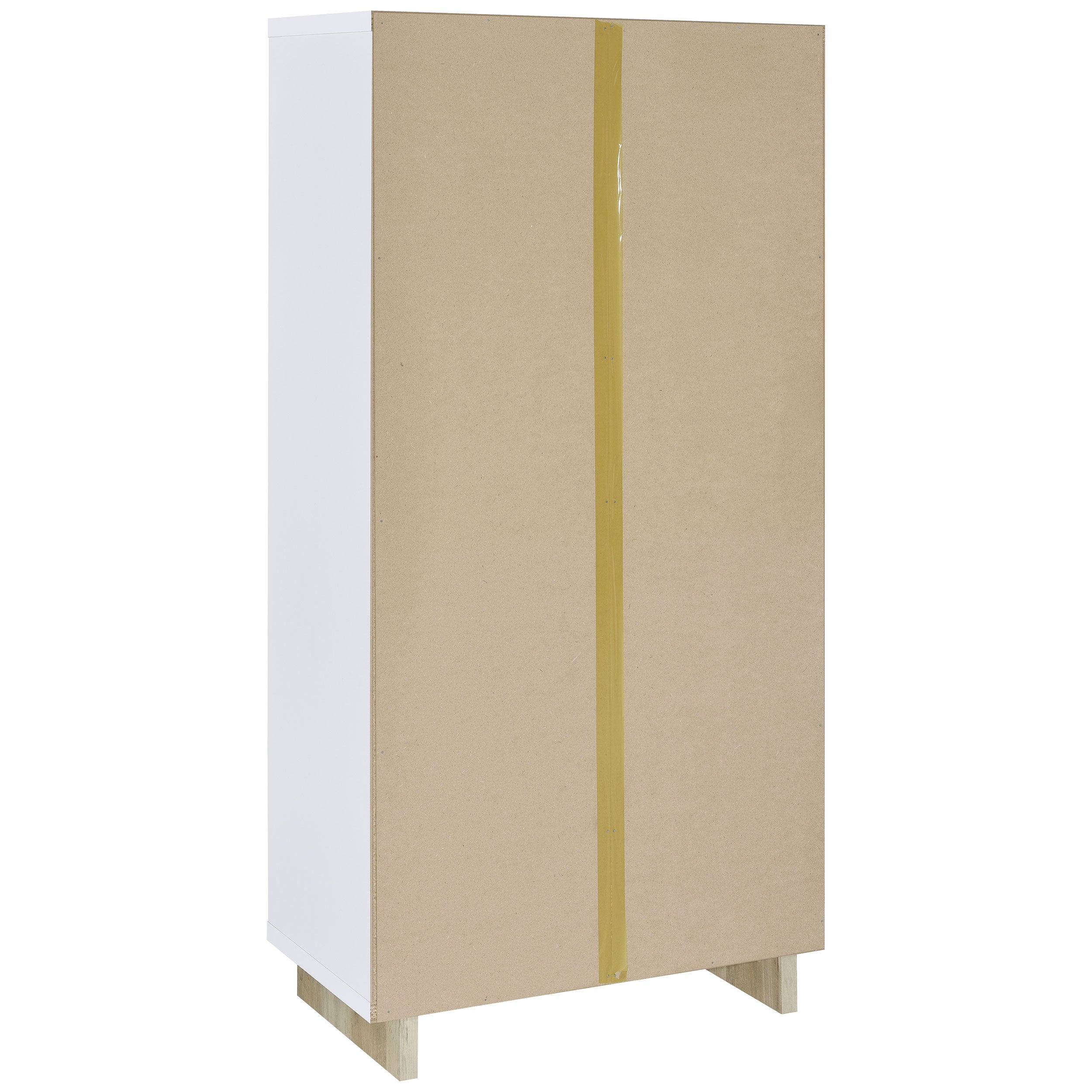 Dalton 65-inch 6-shelf Bookcase White and Distressed Pine-