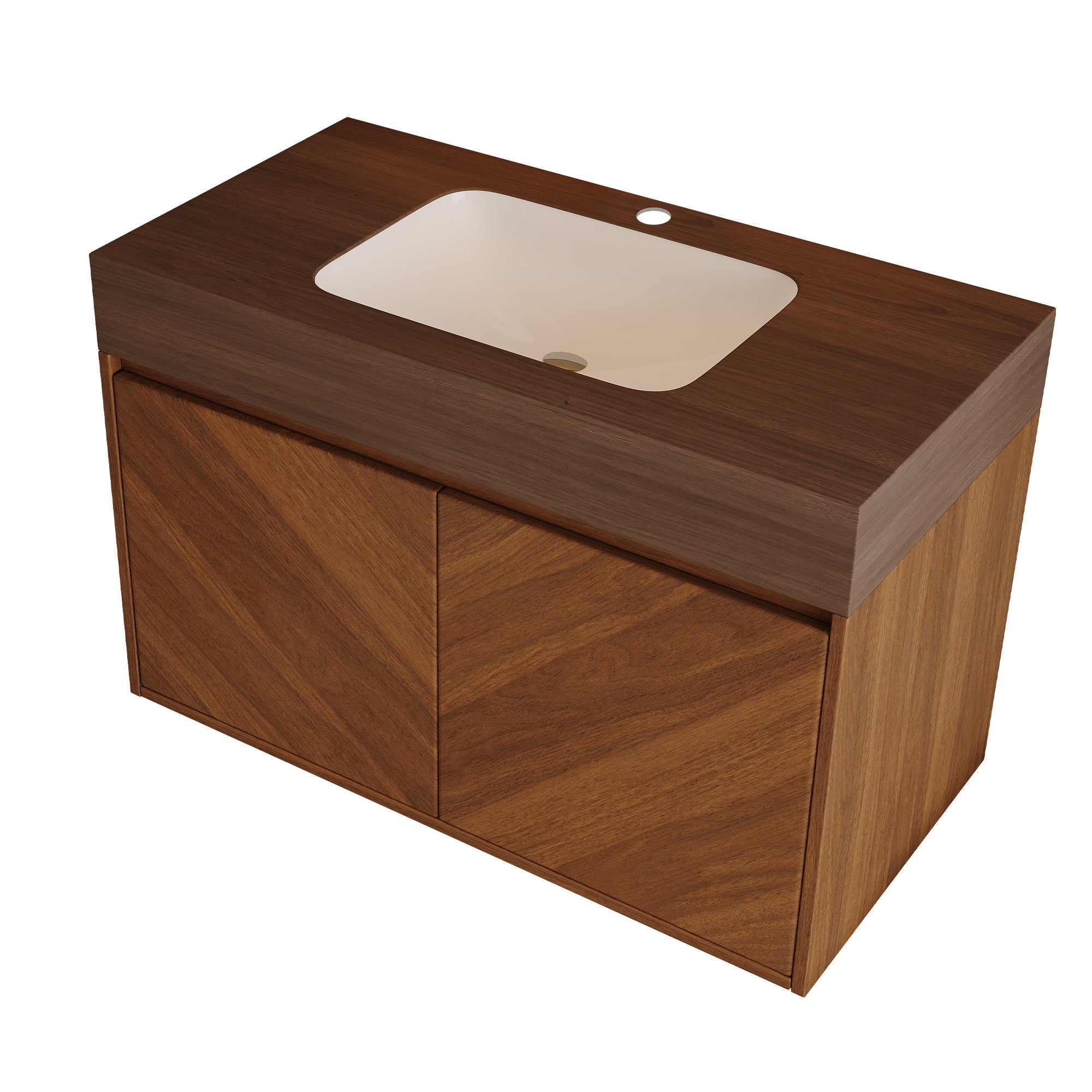 30" Modern Wall-Mounted Bathroom Vanity with Ceramic Sink