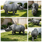 27.5" Large Realistic Rhinoceros Garden Statue