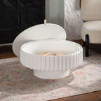 Round Fluted Storage Table with Lift-Off Lid