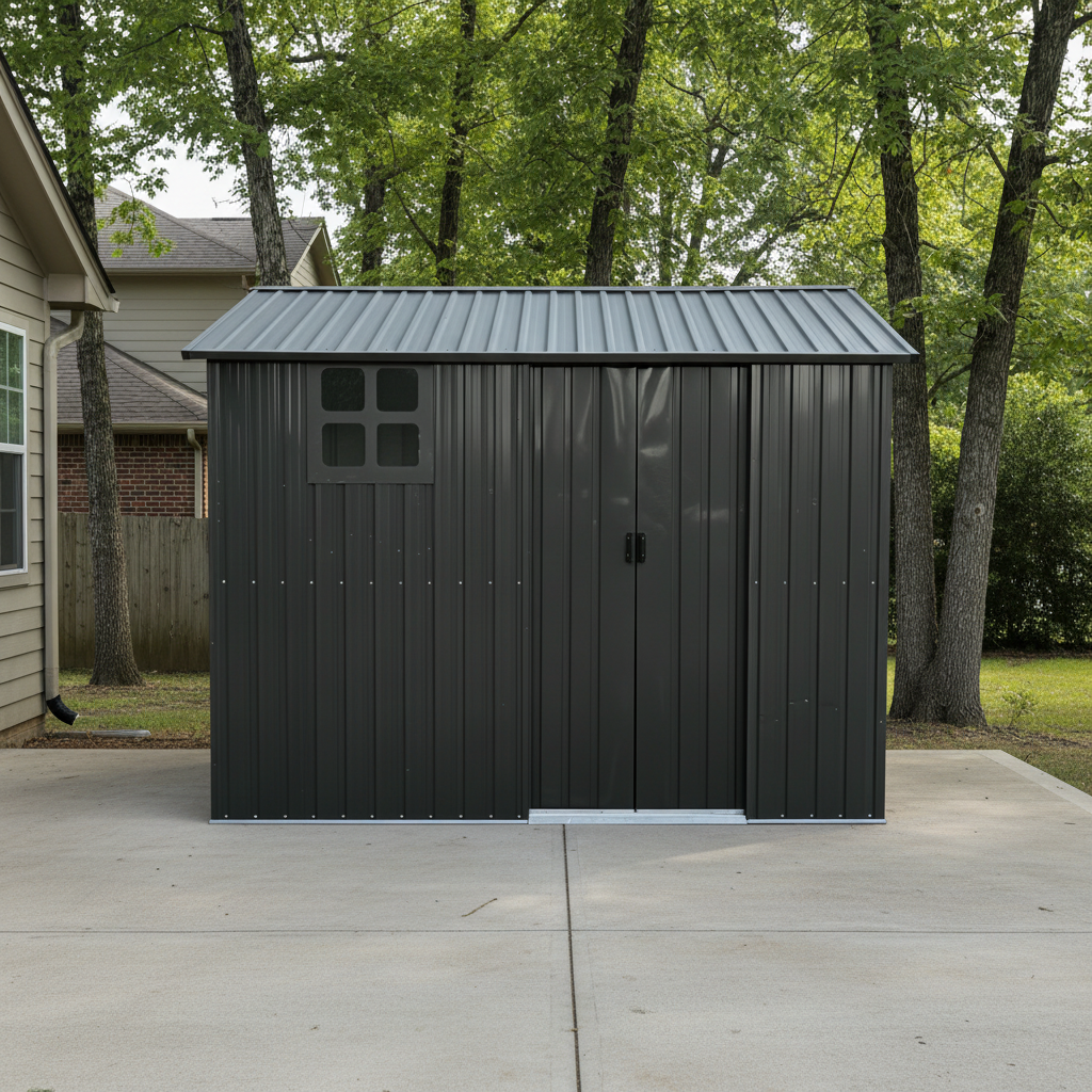 8x6FT Galvanized Steel Outdoor Storage Shed