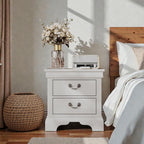 Classic Wooden Nightstand - White
