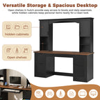 On-Trend Farmhouse Arched Computer Desk with Hutch