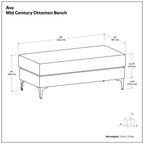 Ava Mid Century Ottoman Bench