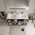 60" Wall-Mounted Bathroom Vanity with Double Sinks