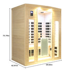 Hemlock Wood Far-Infrared Indoor Three Person Sauna Room