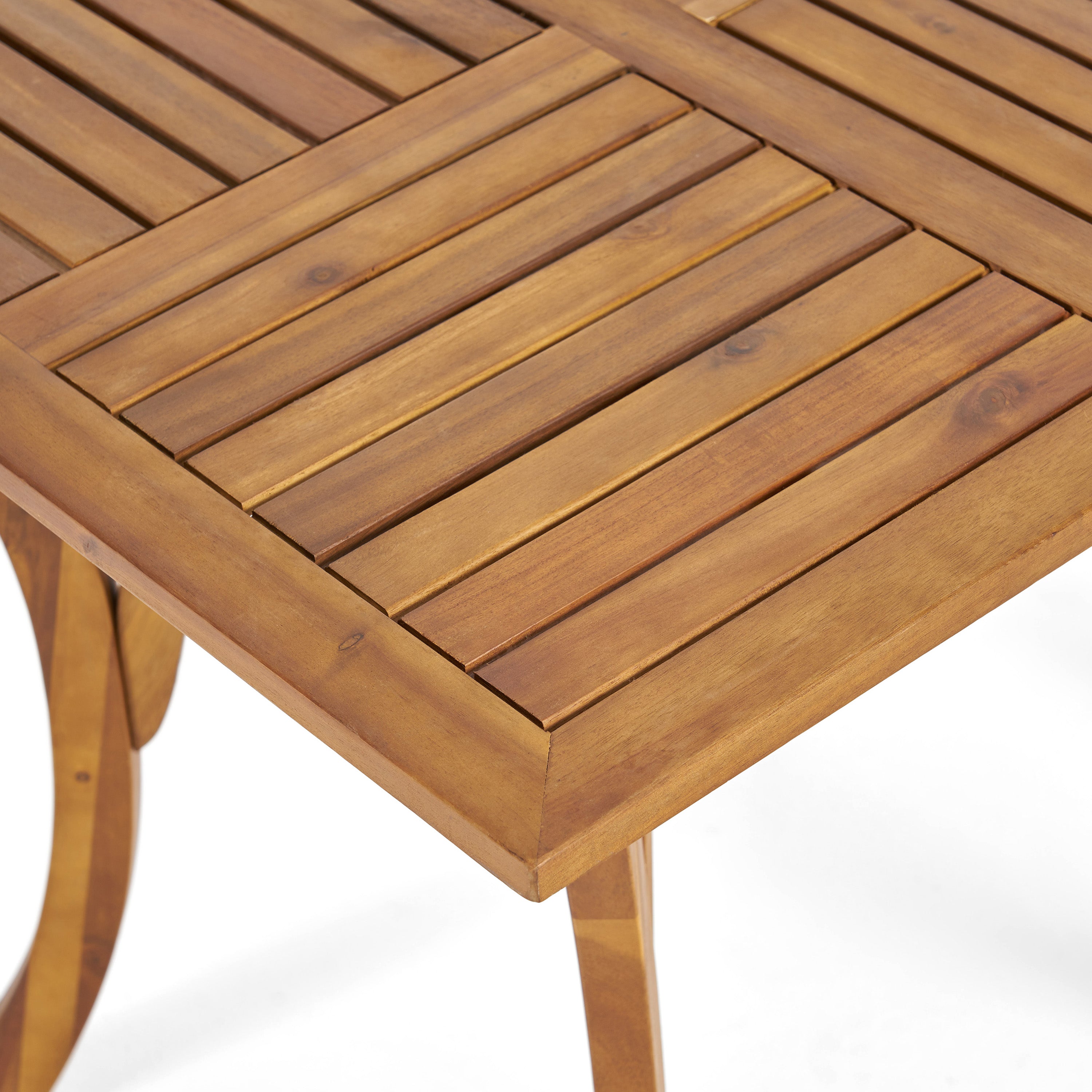 Outdoor 5 Pieces Rustic Patio Acacia Bistro Set