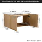 36" Floating Bathroom Vanity with Sink, Wall-Mounted Modern Light