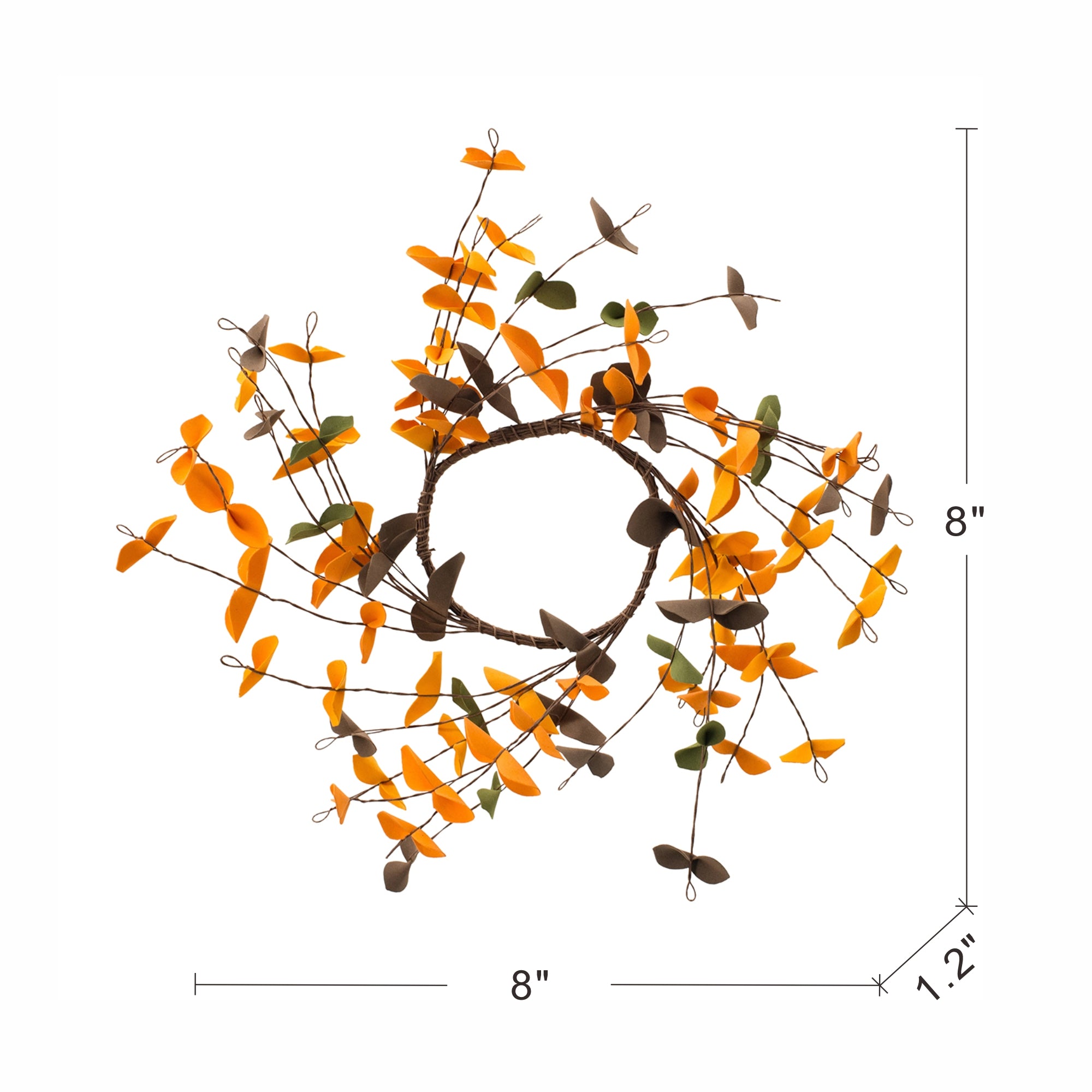 Set of 12, 8" Fall Leaves Wreath