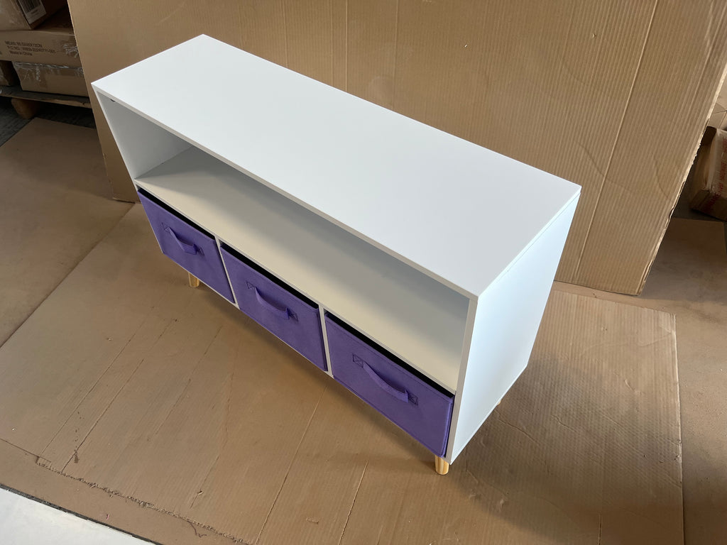 Kids Bookcase with Collapsible Fabric Drawers