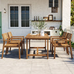 U_STYLE 5-Piece Outdoor Acacia Wood Dining Set
