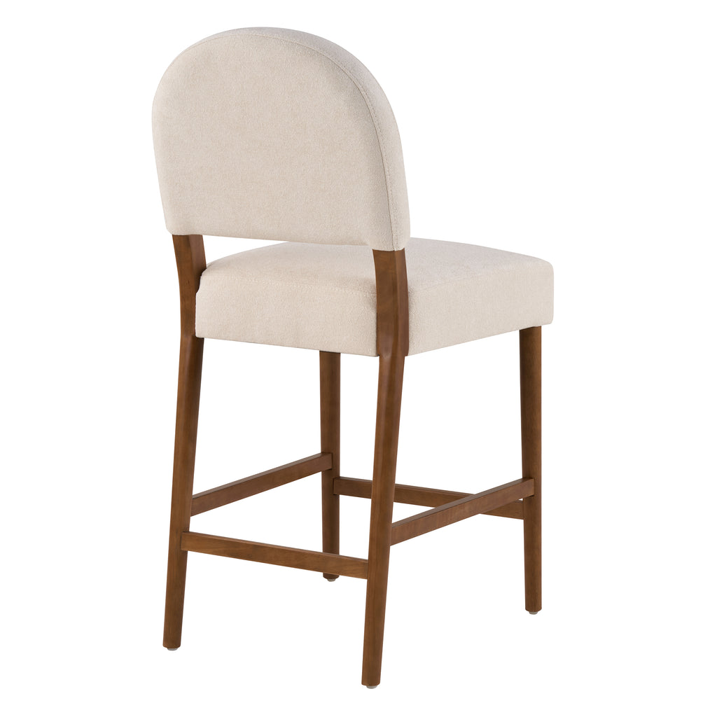 26" Seat Height Fabric & Rubberwood Bar Stool