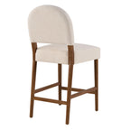 26" Seat Height Fabric & Rubberwood Bar Stool