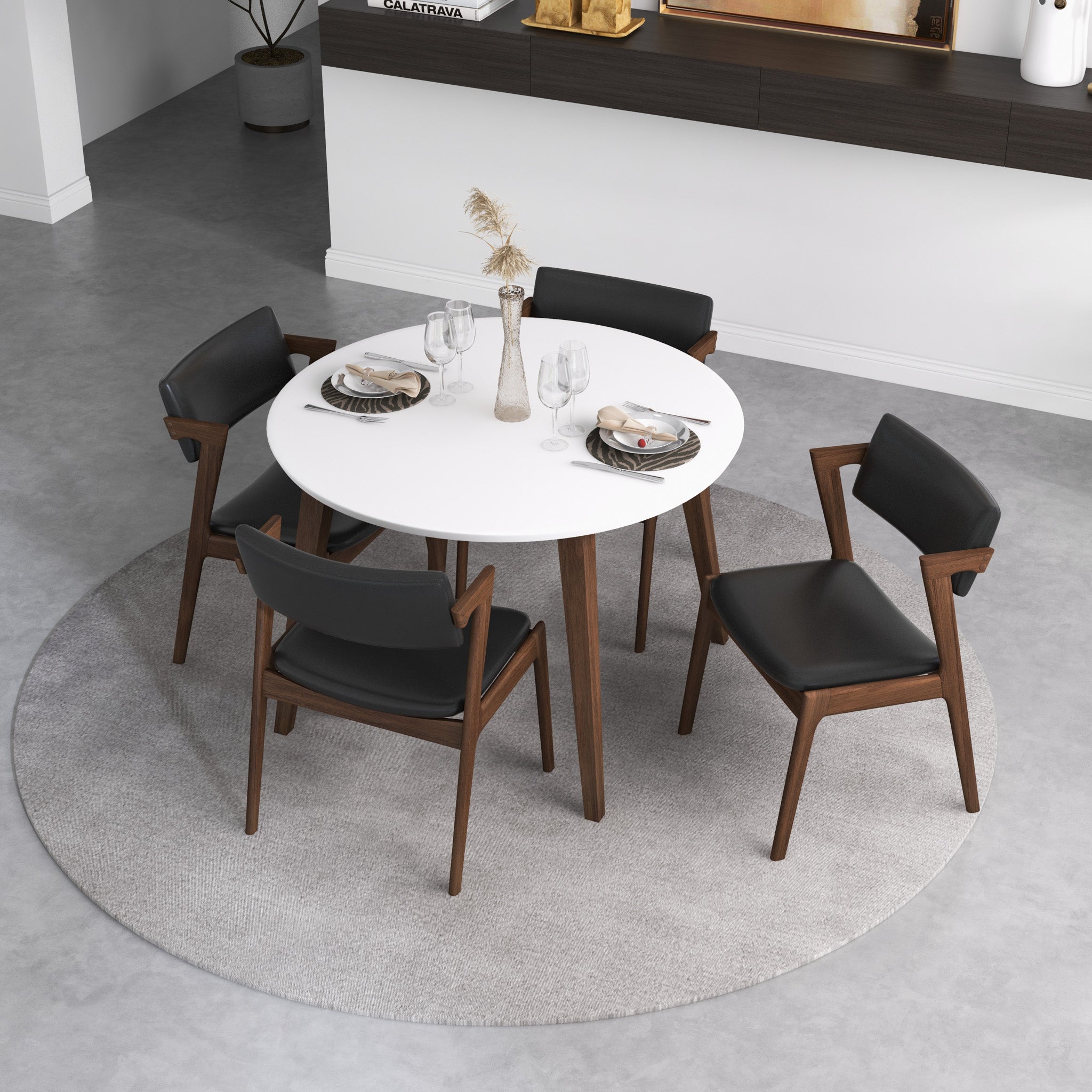 Edwin Mid Century Modern Kitchen Dining Chair (Set of 2)