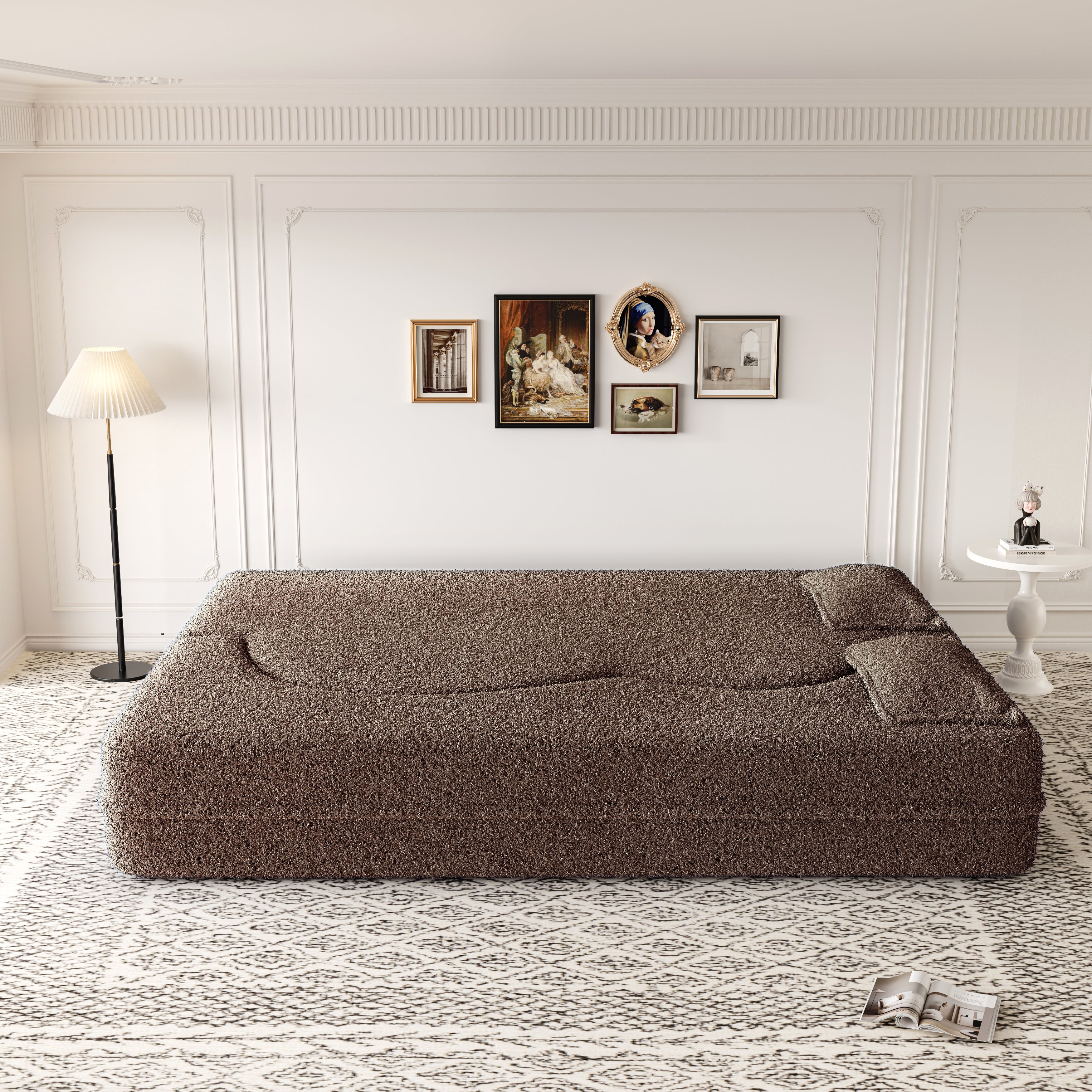 Modern Floor Sofa with 2 Pillows