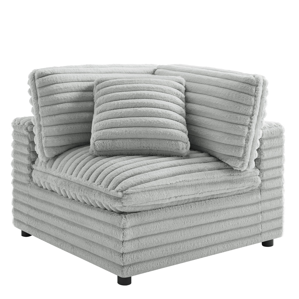 Jenny 2-Piece Sofa Sectional in Plush Polyester Cord-Like Fabric