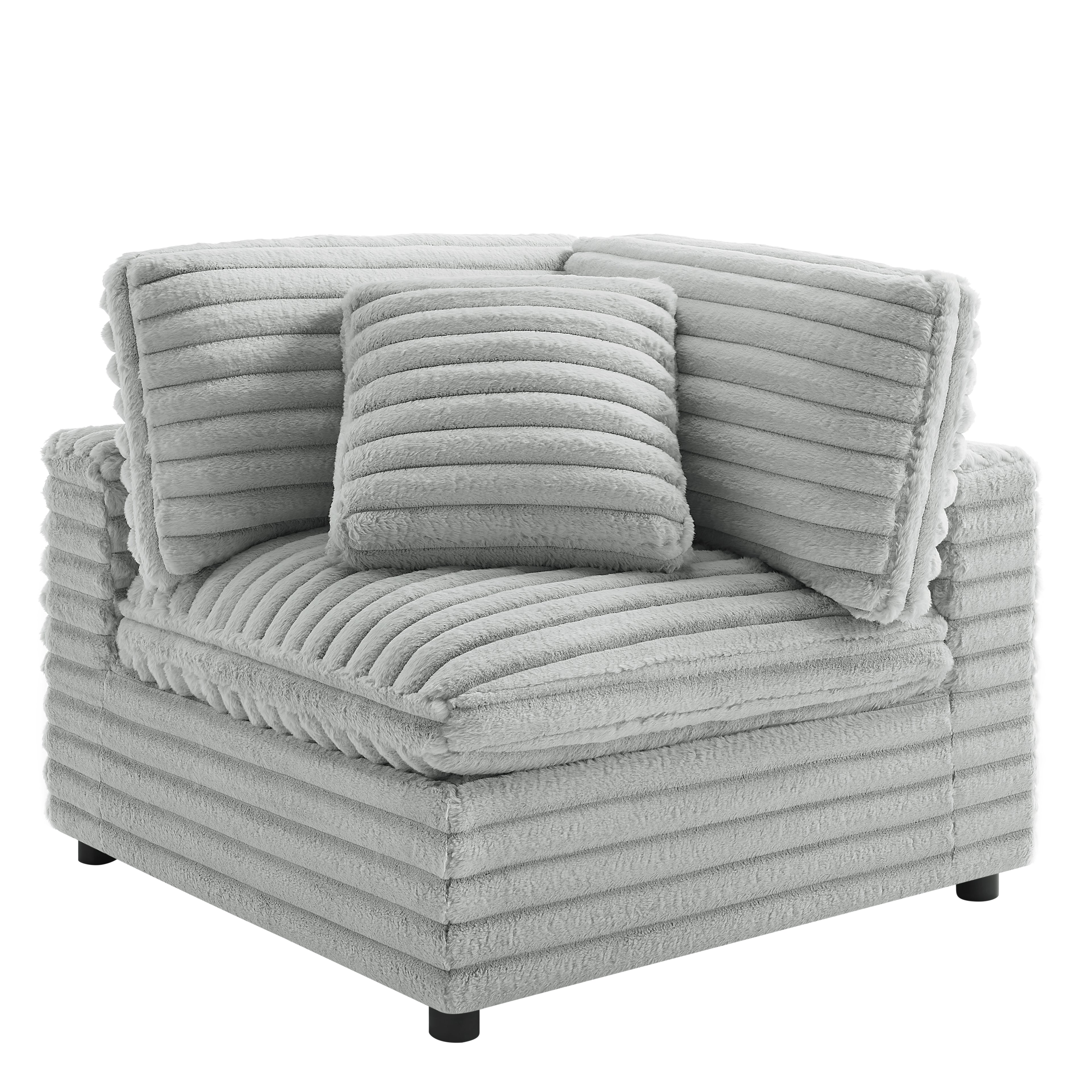 Jenny 2-Piece Sofa Sectional in Plush Polyester Cord-Like Fabric