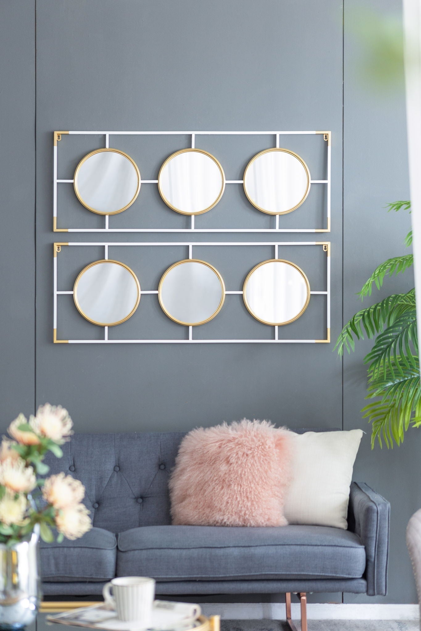 3 Mirror Piece Wall Mirror in Rectangular Frame