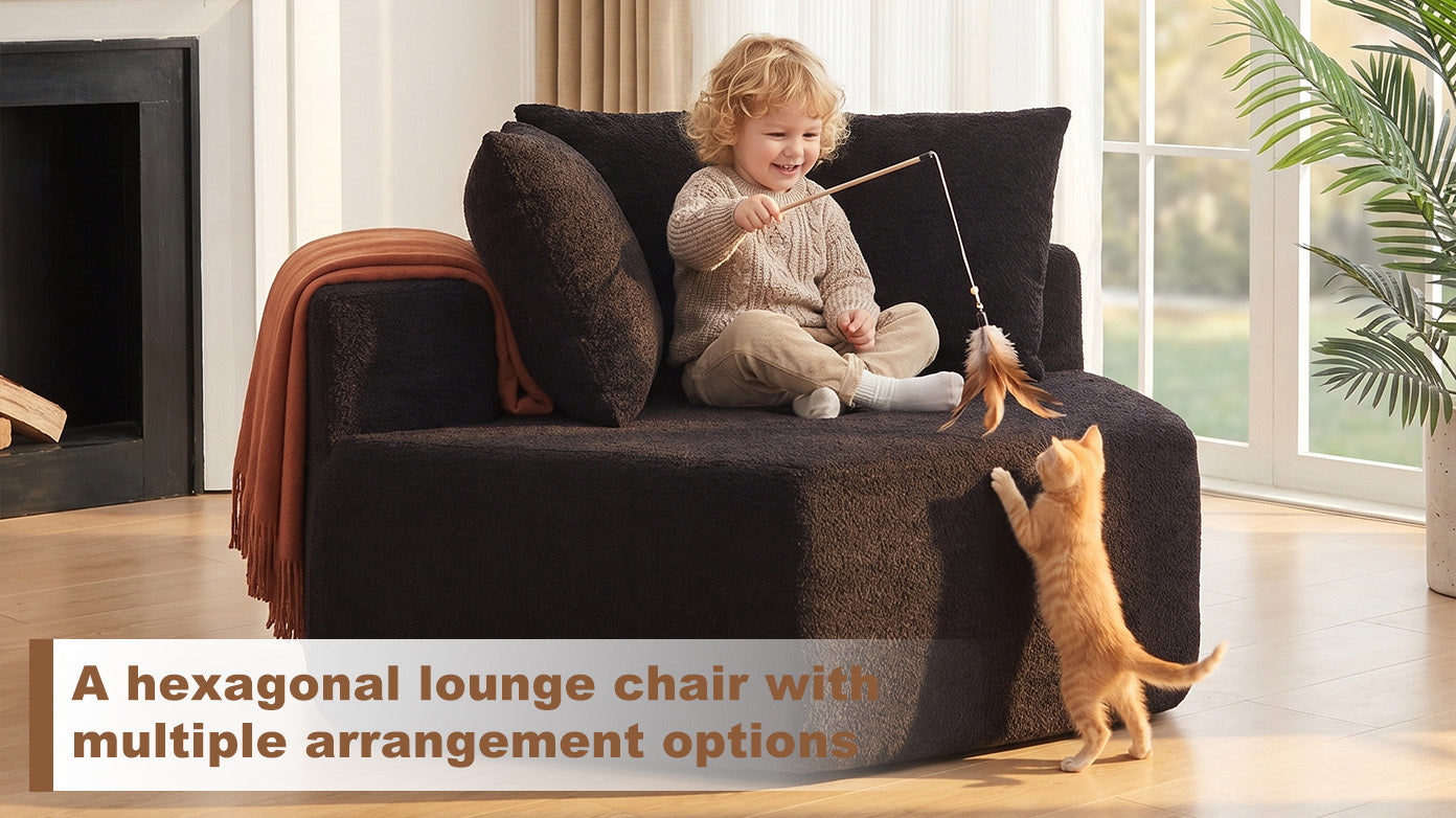 54-Inch Modern-Style Hexagonal Single Lounge Chair
