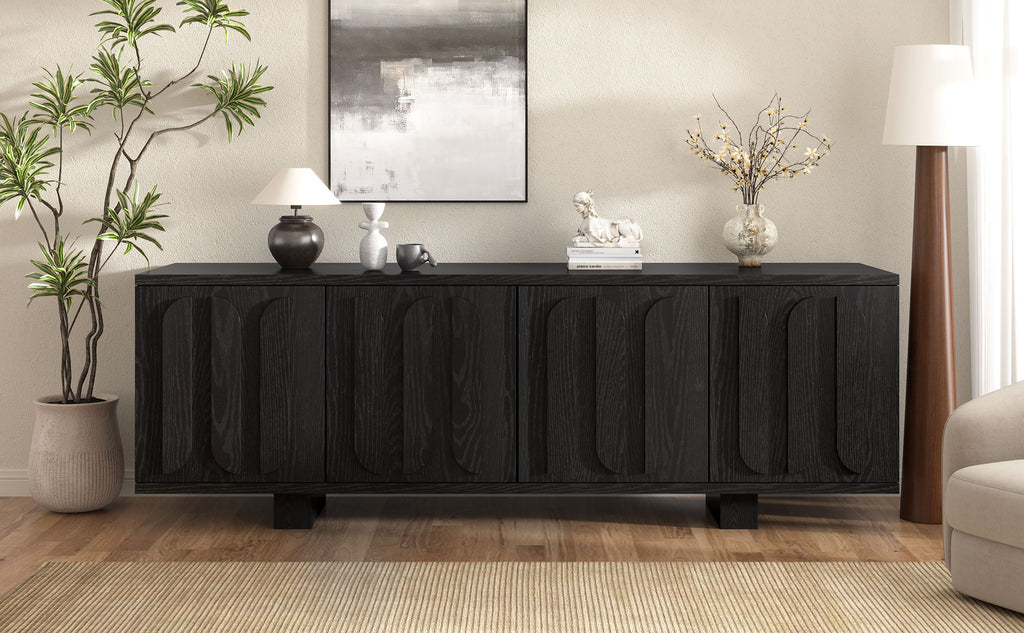 Vibe Haus 63'' Farmhouse TV Stand for TVs up to 75 Inches