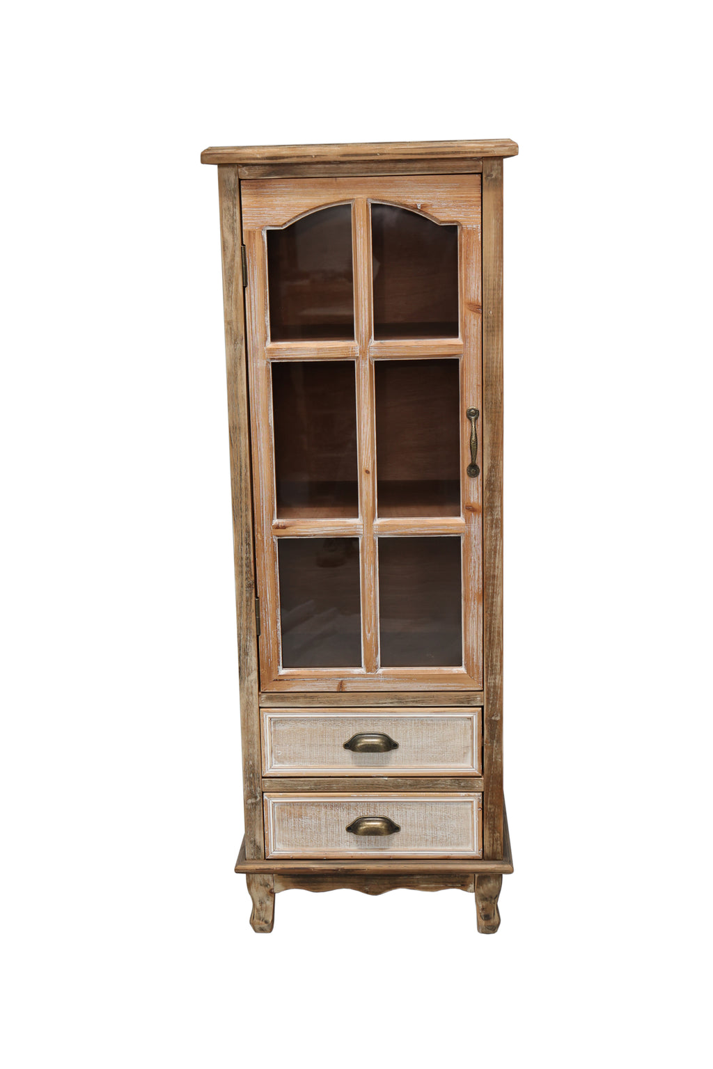 Rustic Wooden Storage Cabinet with Decorative Cutout Door