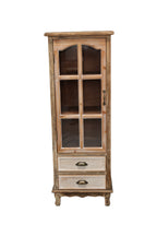 Rustic Wooden Storage Cabinet with Decorative Cutout Door