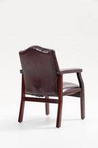 Burgundy Leather Reception Guest Chairs