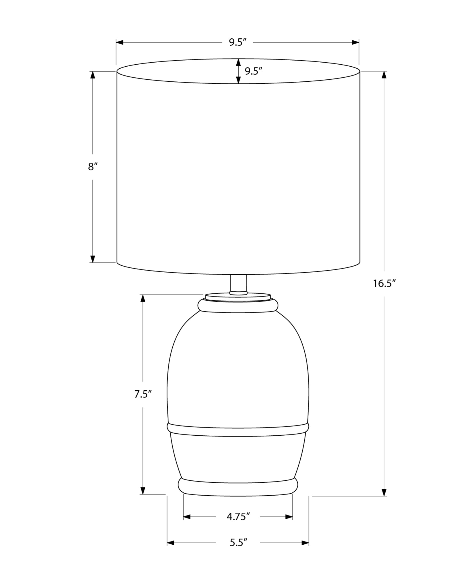 Contemporary 16"h Table Lamp