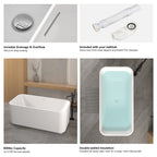 59" Rectangle Linear Acrylic Freestanding Bathtub