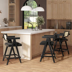 Milan 25.5" Modern Resin Webbing Back Bar Stool Set of 3