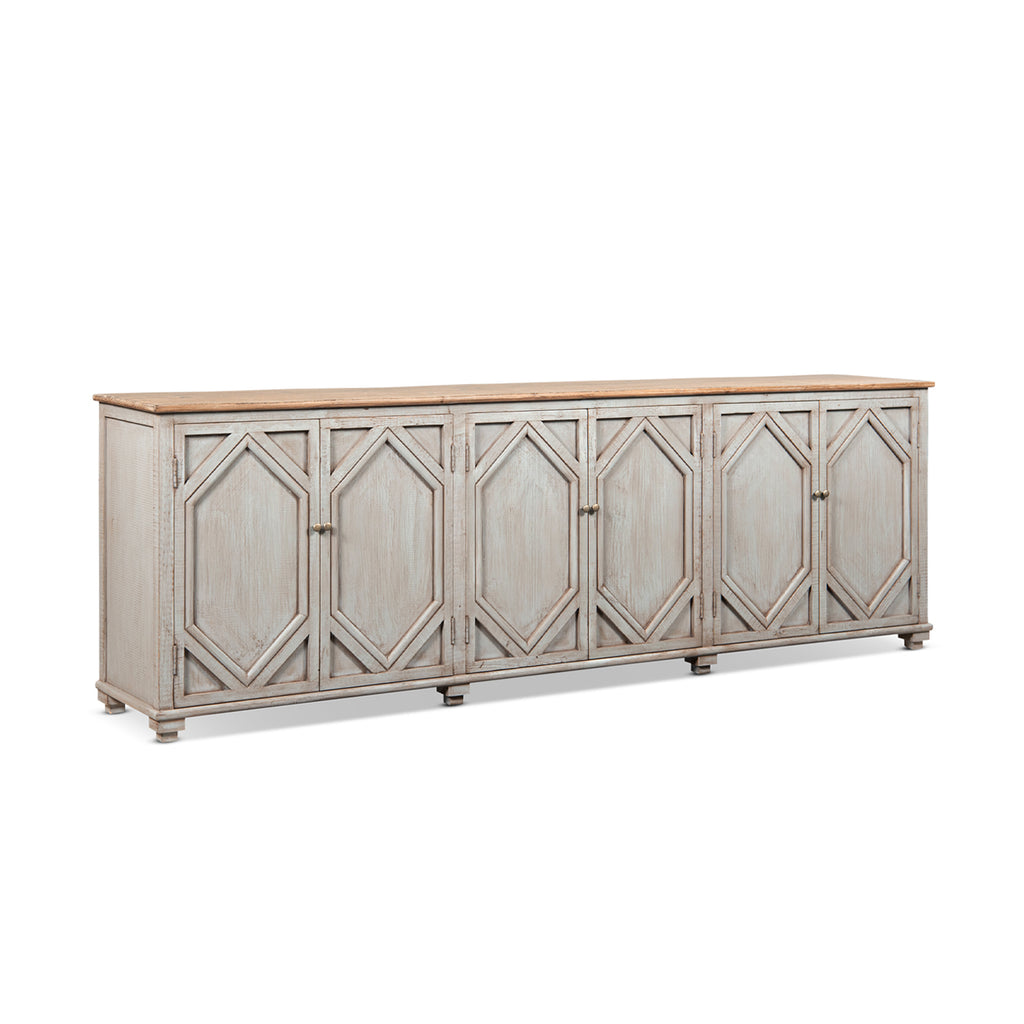 Colette 106" Extra Wide 6-Door Cabinet Sideboard Antique