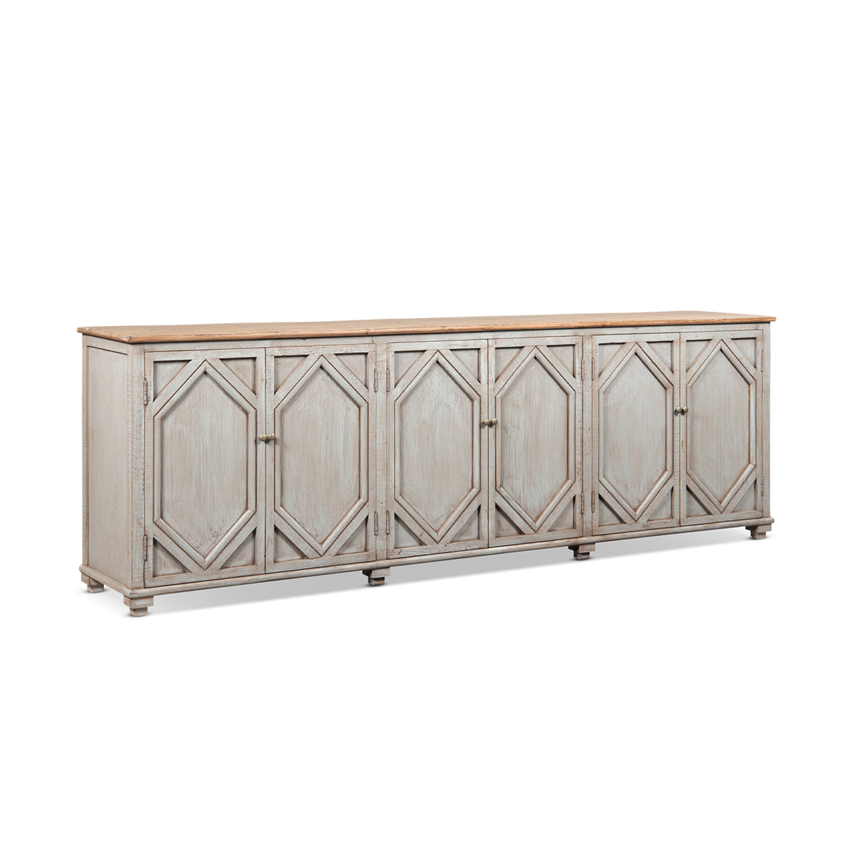 Colette 106" Extra Wide 6-Door Cabinet Sideboard Antique