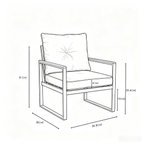 Oversized Steel Outdoor Conversation Set