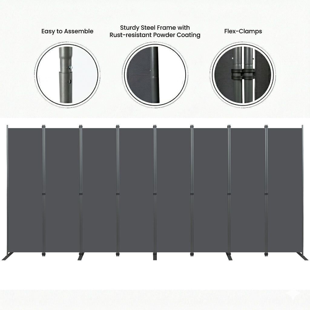Room Divider 8-Panel Folding Privacy Screen