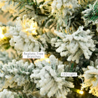 HOMCOM 6ft Pre-Lit Snow-Flocked Slim Douglas Fir Artificial Christmas Tree