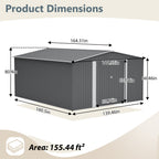 12x14 ft Outdoor Metal Storage Shed