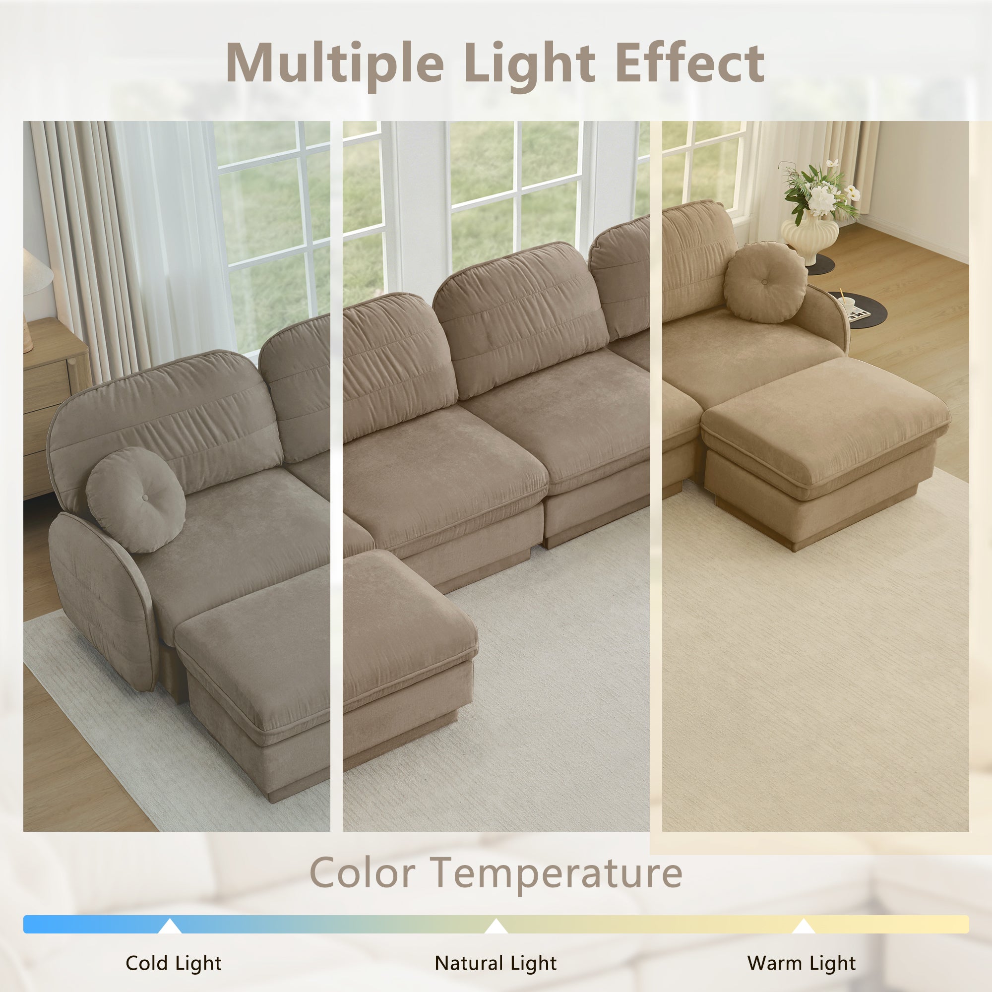 Chenille Cloud L-Shaped Loveseat Sofa