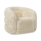 Colt 33" Fur Swivel Upholstered Barrel Accent Arm Chair