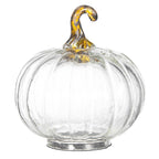 Set of 4 Clear Glass Pumpkins