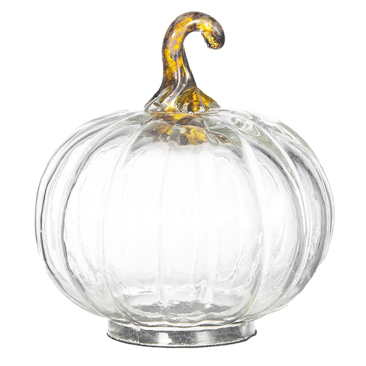 Set of 4 Clear Glass Pumpkins
