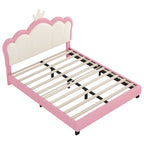 Full Size Upholstered Princess Bed with Crown Headboard