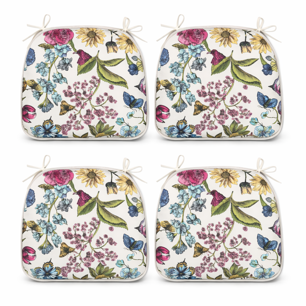 Outdoor Patio Chair Cushions - Botanical Floral Print