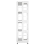 4-Tier All-Steel Rotating Bookshelf with 360° Wheels