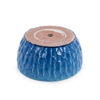 Handmade Ceramic Planter Set of 3, 15"/12"/10" Diameter, Glossy Lake