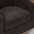 31.89" Wide Modern Chenille Cushioned Metal Base 360° Swivel Chair