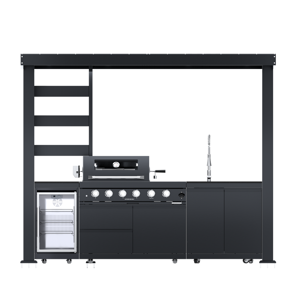Deluxe Stainless Steel Gas Outdoor Kitchen Barbecue Island Grill