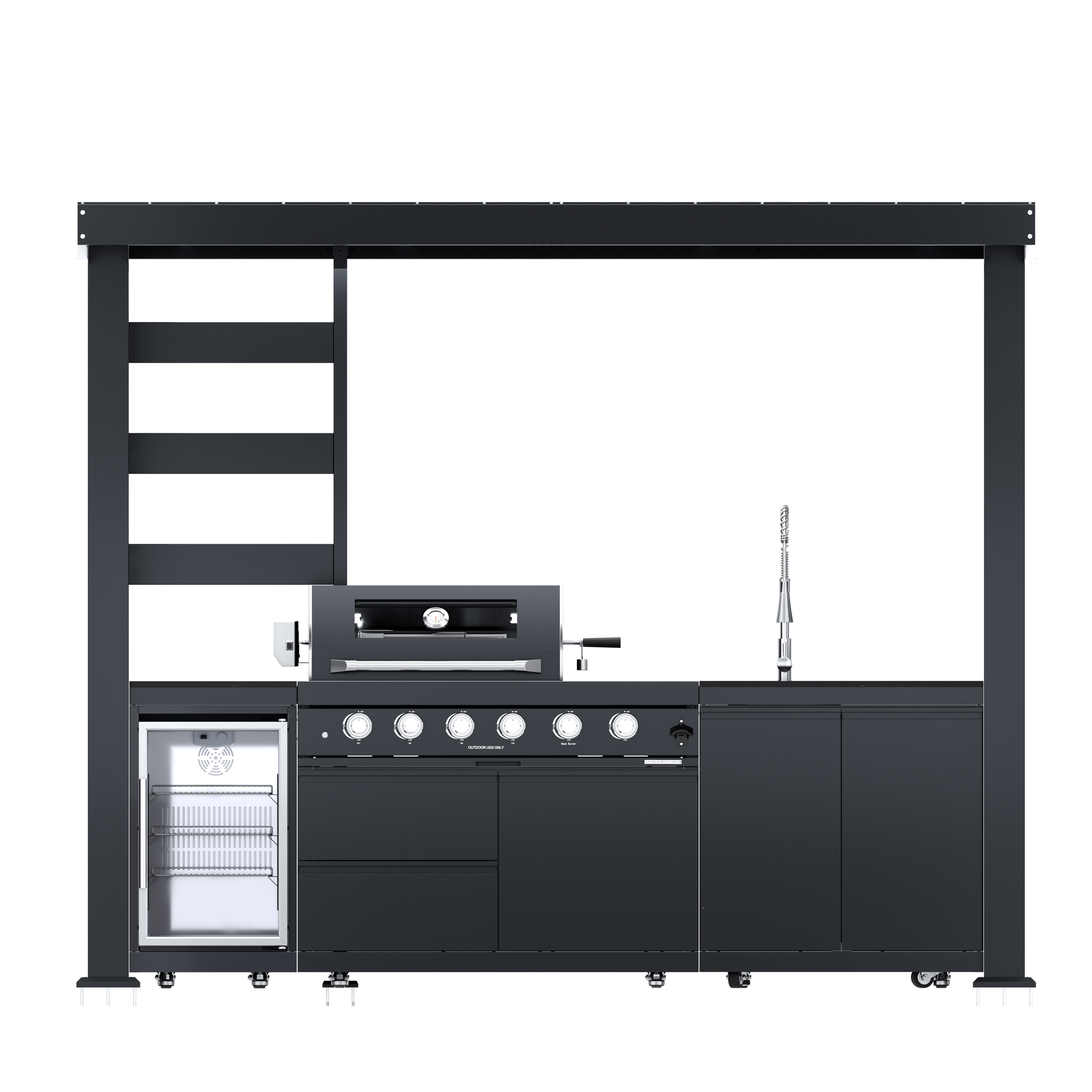 Deluxe Stainless Steel Gas Outdoor Kitchen Barbecue Island Grill