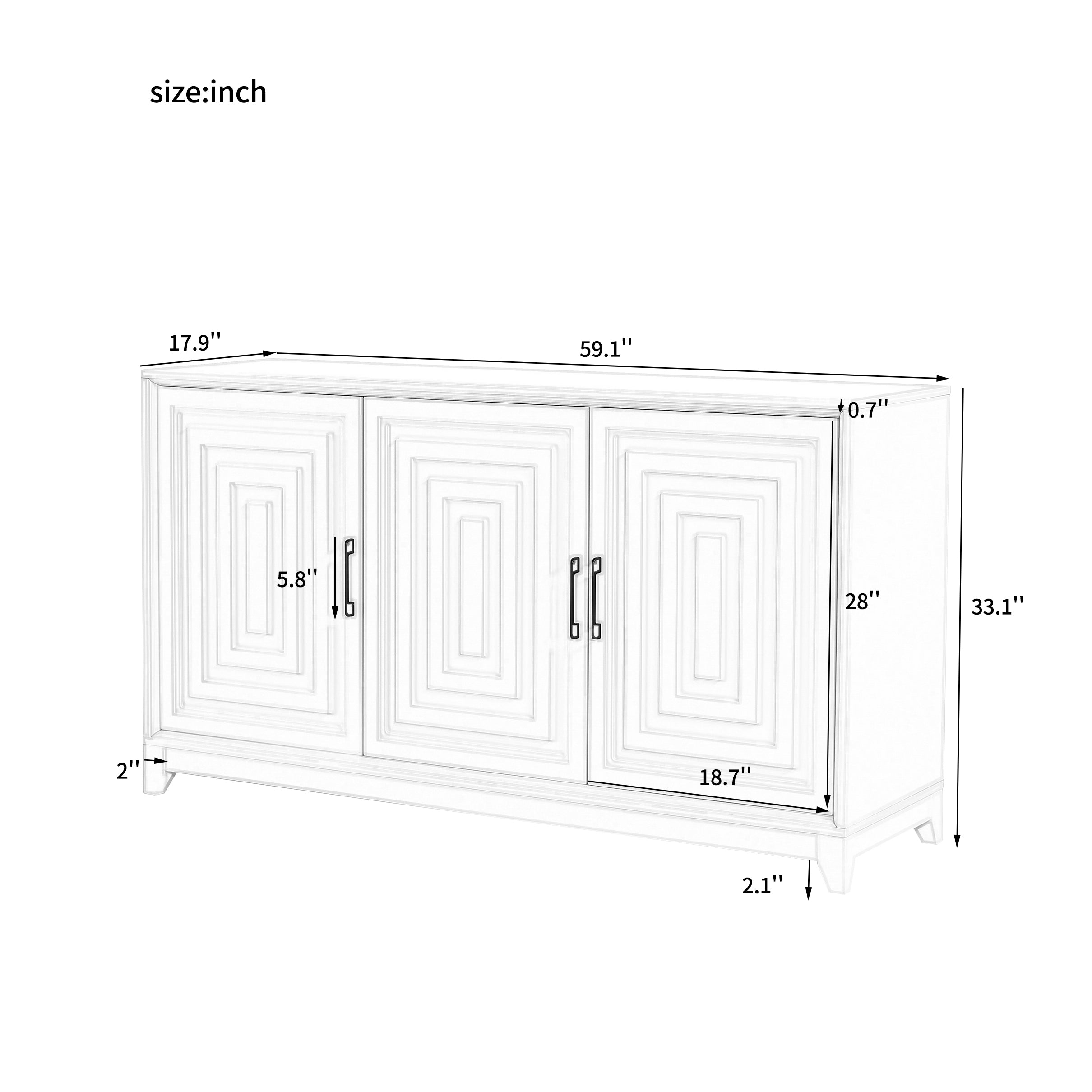 TV Stand for TVs up to 65 Inches, Modern Entertainment Center Media Console Cabinet