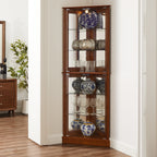 Corner Curio Display Cabinet with Lights