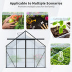 8X6FT Black Double Door Polycarbonate Greenhouse